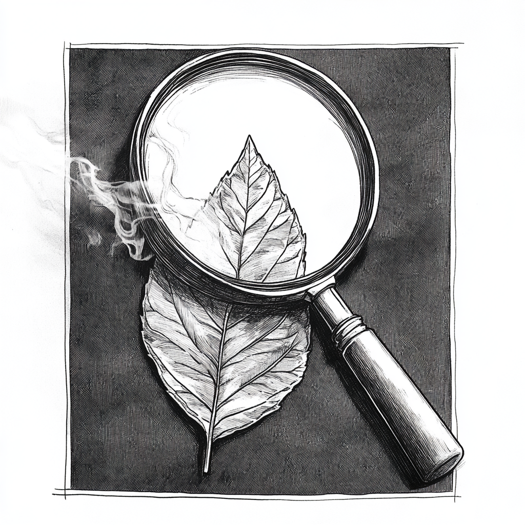 magnifying_glass_focusing_sunlight_on_a_single_leaf